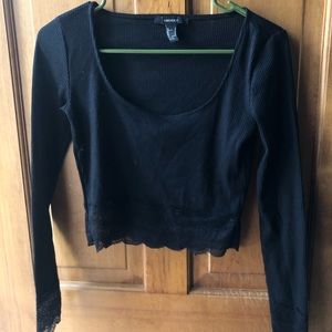 Cropped Lace Long Sleeve